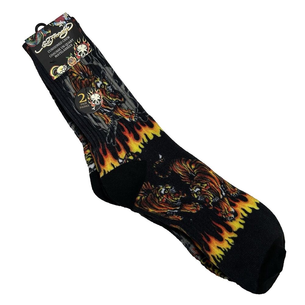 Ed Hardy Men's Cushioned Crew Socks (2 Pairs)